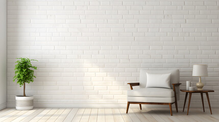Majestic white brick background that radiates sophistication and grandeur. Picture a timeless white brick wall, where each brick, though uniformly shaped, boasts unique textures and subtle variations  - obrazy, fototapety, plakaty