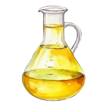 laboratory flask watercolor illustration, generative AI