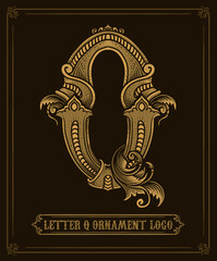 Vintage ornament logo letter Q - Vector Logo