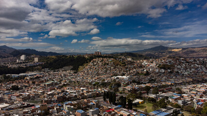 Panoramic view of hills at south of Bogotá