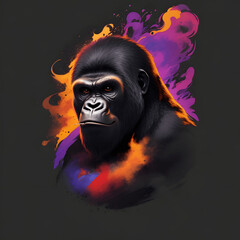 Graphic Design Illustration of a Gorilla