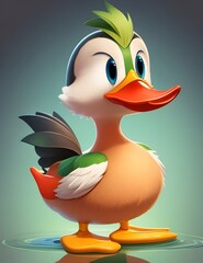 Cute cartoon duck