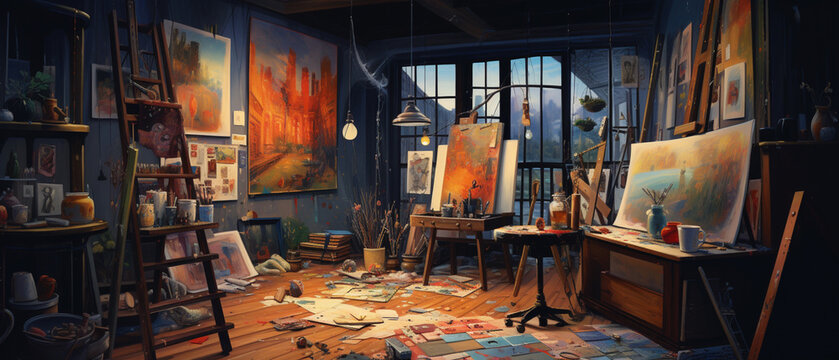 interior of an artists studio
