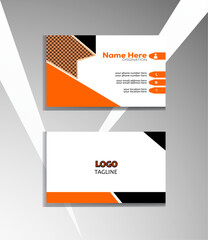 Modern visiting card template with orange color.