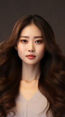 Fototapeta premium Young Asian beauty woman model long hair with Korean 