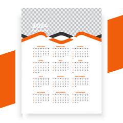 vector modern style new year 2024 calendar template
