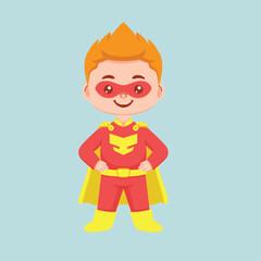 Cute children halloween costume party super hero