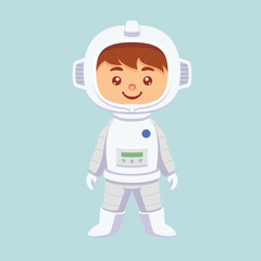 Cute children halloween costume party astronaut