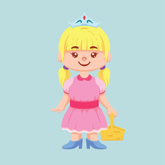 Cute children halloween costume party princes