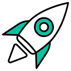 Rocket icon symbol future technology vector image. Illustration of spaceship flight rocket design image