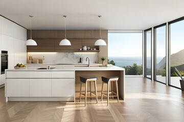 modern kitchen interior with kitchen