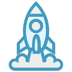 Rocket icon symbol future technology vector image. Illustration of spaceship flight rocket design image