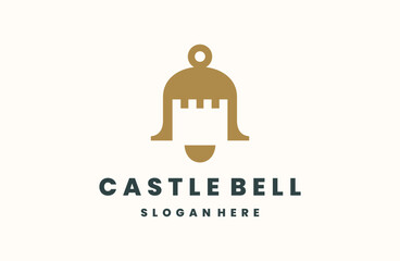 Castle bell logo template vector illustration design