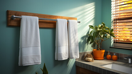 Bathroom and towels.
