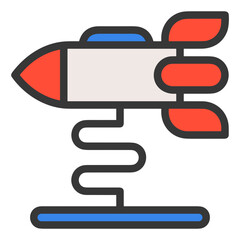 Rocket icon symbol future technology vector image. Illustration of spaceship flight rocket design image