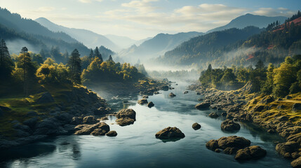 River in nature landscape.