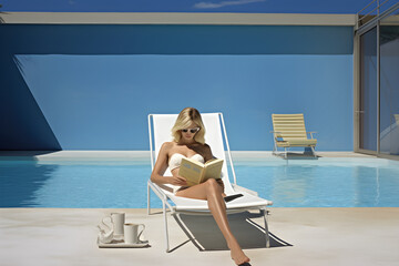 woman relaxing in a pool