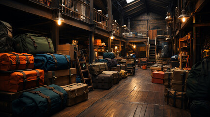 Old warehouse with baggage.