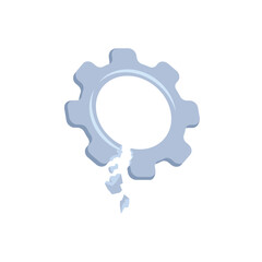 broken gear vector element design template