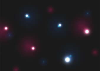 Blue ultraviolet glowing bokeh lights abstract neon background. Vector design