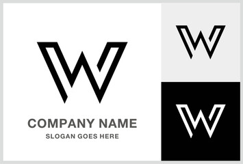 Monogram Letter W Business Company Stock Vector Logo Design Template	