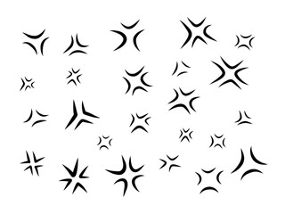 Obraz premium 手書きの怒っているマークのセット