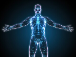 Human body low poly wireframe. Hud,GUI for game background design. Technology background. Digital data