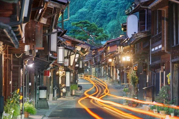 Gardinen Narai-juku, Nagano, Japan historic town along the Nakasendo historic route. © SeanPavonePhoto