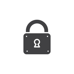 Locked padlock vector icon