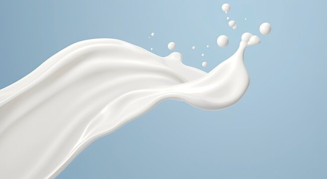 White milk splash isolated on background, liquid or Yogurt splash,  3d illustration.