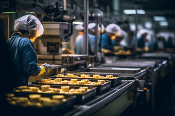 worker operating a machine at the factory