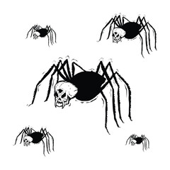 Horror Skull Spider Ghosts