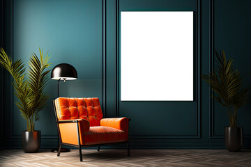 Wall Art Frame Poster  Mockup Interior Design Vibrant  Mockup 
