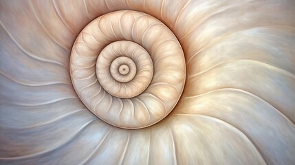 Detailed texture of a seashell's spiral interior