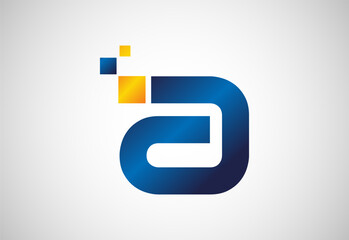 Initial letter AI modern logo design. Artificial intelligence icon vector illustration