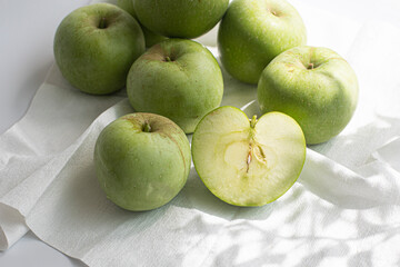 Fresh Green Apple Isolated on White Background
