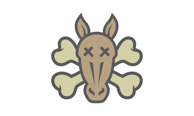 Dead Horse Head Logo Vector illustration
