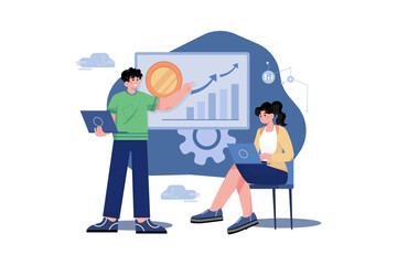 Cryptocurrencies Develop Illustration concept on white background