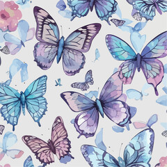 Seamless Pattern of Butterflies. Majestic Monarchs