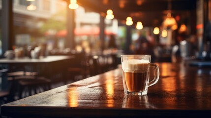 Blurred background photo of a coffee shop