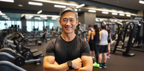 Gym, fitness and portrait of a personal trainer for a training consultation. Happy, smile and...