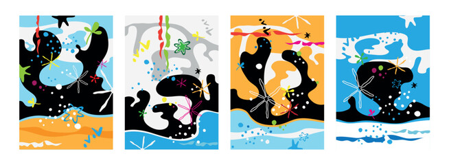 creative card, cover and background with abstract shapes and colors.	