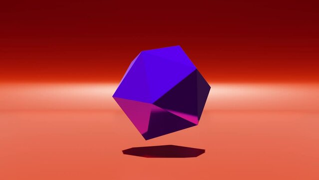 Minimal geometric motion graphics abstract background. Techno gemstone looping video animation