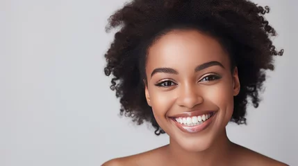 Foto op Aluminium Smile of black woman with perfect white teeth.  © Nanci