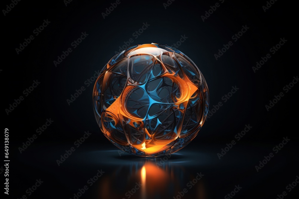 Poster abstract fractal background computer-generated illustration 3d rendering