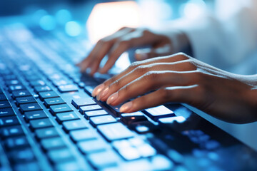 Close Up Shot of an Anonymous Woman Typing on a Keyboard