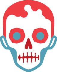 Zombie Skull Halloween Element Vector