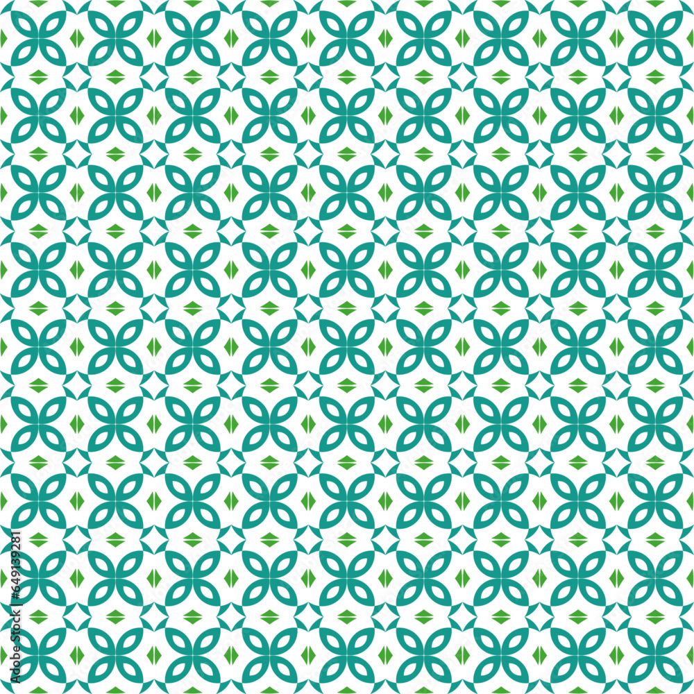 Poster symmetrical seamless pattern with a gently green and white color.