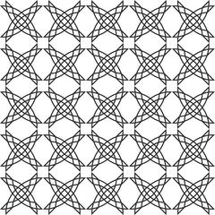 Naklejka premium Round geometric seamless pattern.Retro stylish circle and rhombus texture. Monochrome template. 