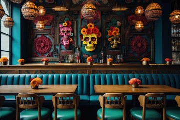 a Mexican restaurant Dia de Muertos